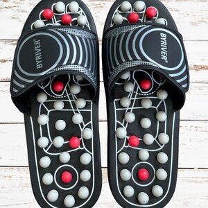BYRIVER Foot Reflexology Tools Pressure Point Massage Mat Slides Sandals